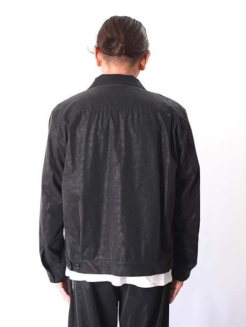 SALUTE HELM  |  ビンテージ フェイクレザー ショート シャツジャケット (36501) - Black