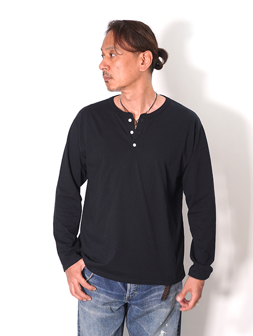 Good on  |  ロングスリーブヘンリーＴシャツ - Black
