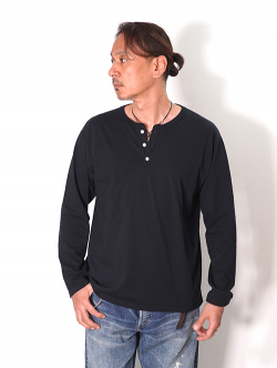 Good on  |  ロングスリーブヘンリーＴシャツ - Black