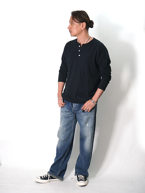 Good on  |  ロングスリーブヘンリーＴシャツ - Black