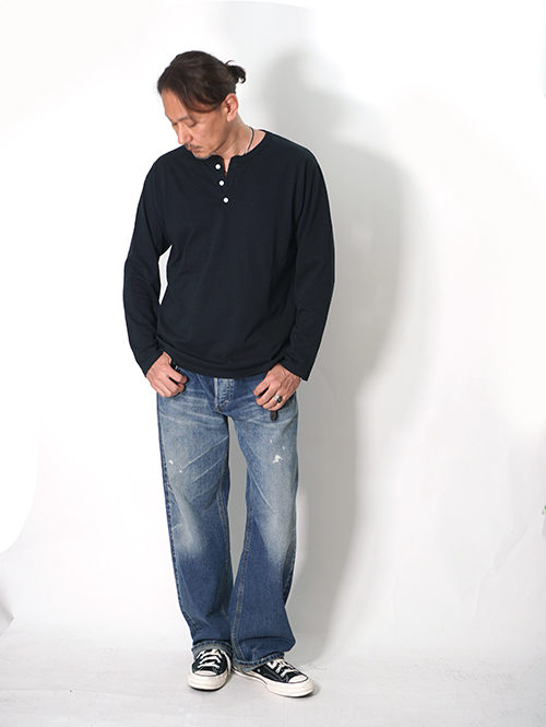 Good on  |  ロングスリーブヘンリーＴシャツ - Black
