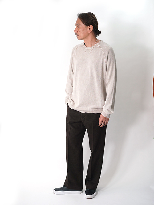 MALIBU FARM  |  リブアクセント フェードウォッシュニット- Grey
