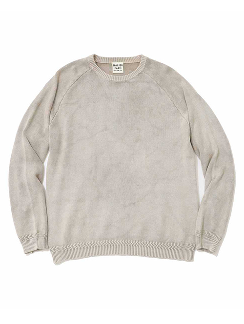 MALIBU FARM  |  リブアクセント フェードウォッシュニット- Grey