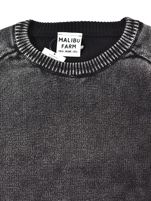 MALIBU FARM  |  リブアクセント フェードウォッシュニット - Black
