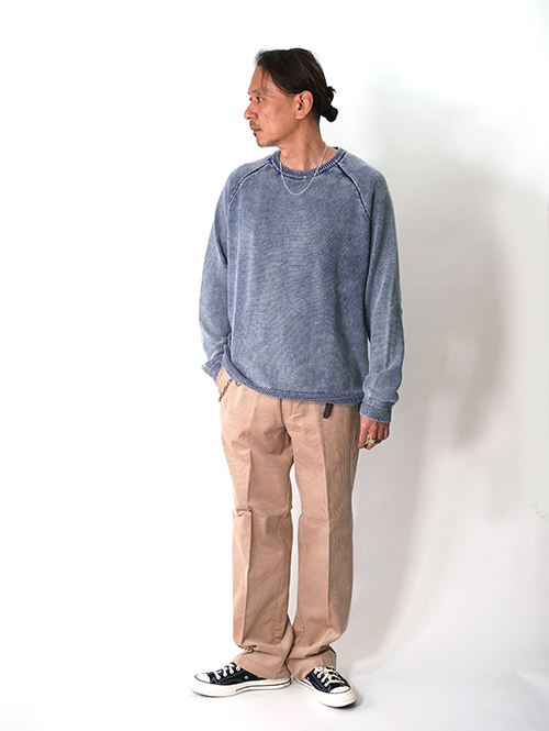 MALIBU FARM  |  リブアクセント フェードウォッシュニット - Navy