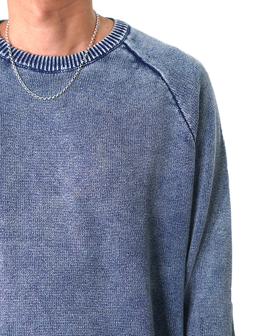 MALIBU FARM  |  リブアクセント フェードウォッシュニット - Navy
