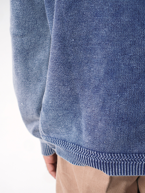 MALIBU FARM  |  リブアクセント フェードウォッシュニット - Navy