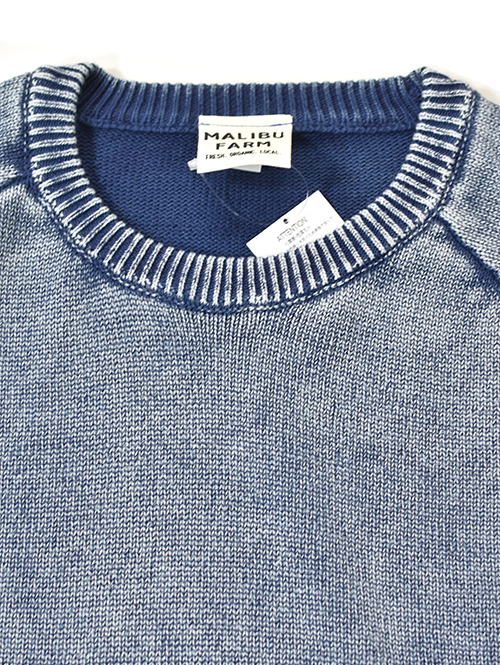 MALIBU FARM  |  リブアクセント フェードウォッシュニット - Navy