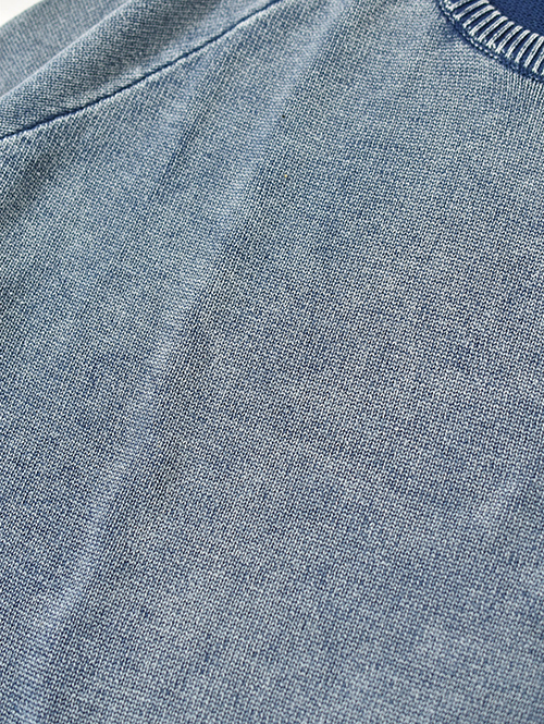 MALIBU FARM  |  リブアクセント フェードウォッシュニット - Navy