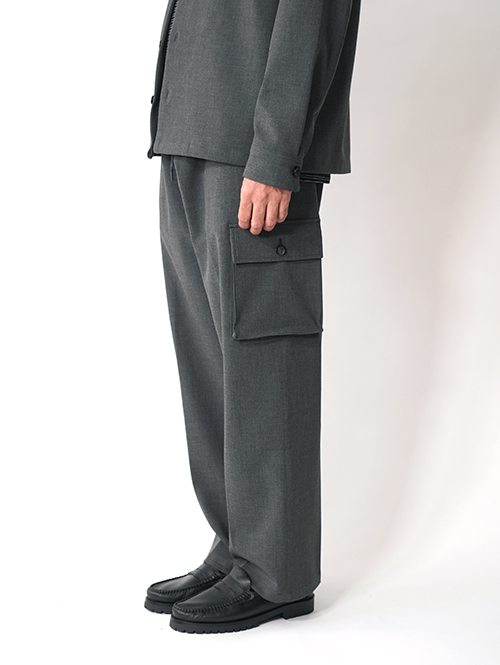 SALUTE HELM  |  LIM-Bless ダブルクロス 2way ストレッチ ワイドカーゴパンツ (66504) - Grey