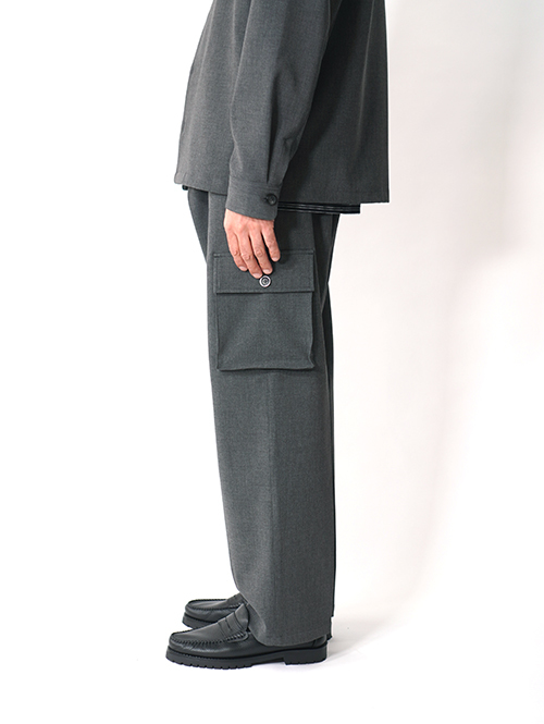 SALUTE HELM  |  LIM-Bless ダブルクロス 2way ストレッチ ワイドカーゴパンツ (66504) - Grey