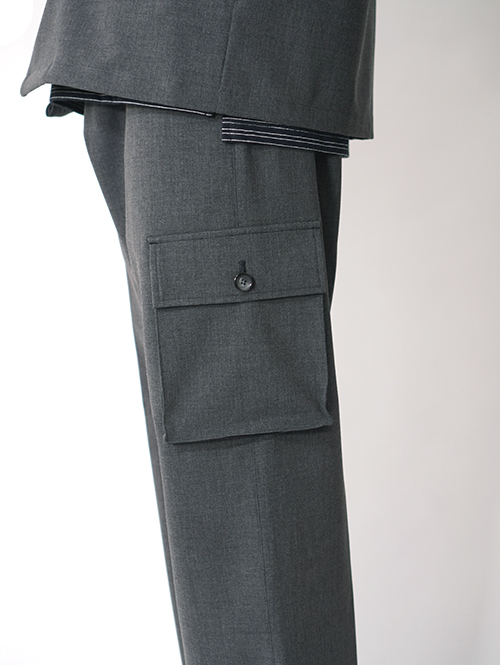 SALUTE HELM  |  LIM-Bless ダブルクロス 2way ストレッチ ワイドカーゴパンツ (66504) - Grey