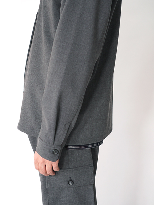 SALUTE HELM  |  LIM-Bless ダブルクロス 2way ストレッチ カーディガン シャツジャケット (56504) - Grey