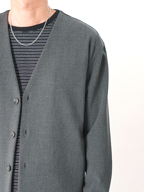SALUTE HELM  |  LIM-Bless ダブルクロス 2way ストレッチ カーディガン シャツジャケット (56504) - Grey