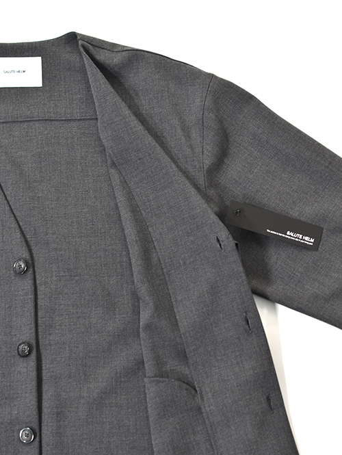 SALUTE HELM  |  LIM-Bless ダブルクロス 2way ストレッチ カーディガン シャツジャケット (56504) - Grey
