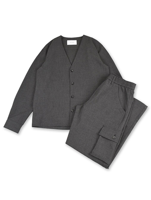 SALUTE HELM  |  LIM-Bless ダブルクロス 2way ストレッチ カーディガン シャツジャケット (56504) - Grey
