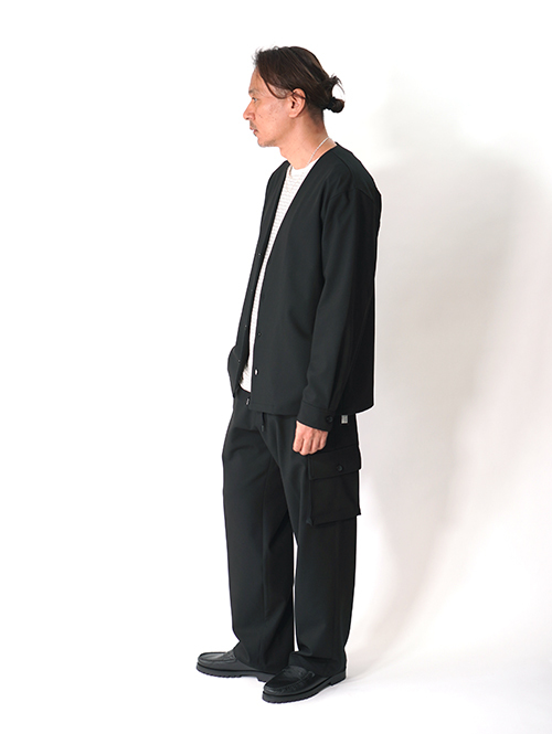 SALUTE HELM  |  LIM-Bless ダブルクロス 2way ストレッチ カーディガン シャツジャケット (56504) - Black