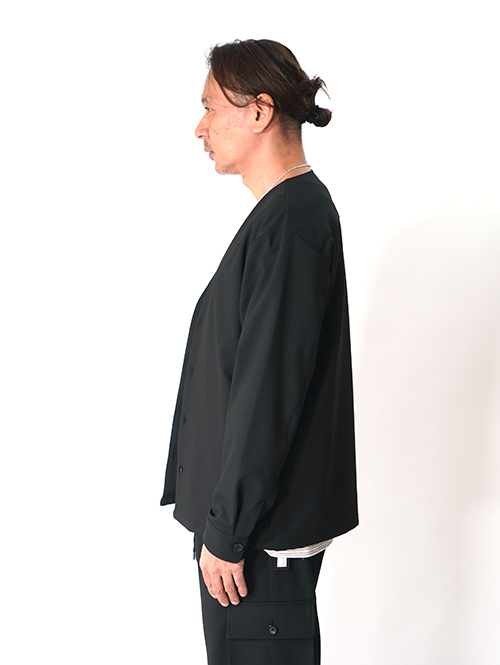 SALUTE HELM  |  LIM-Bless ダブルクロス 2way ストレッチ カーディガン シャツジャケット (56504) - Black