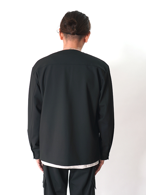SALUTE HELM  |  LIM-Bless ダブルクロス 2way ストレッチ カーディガン シャツジャケット (56504) - Black