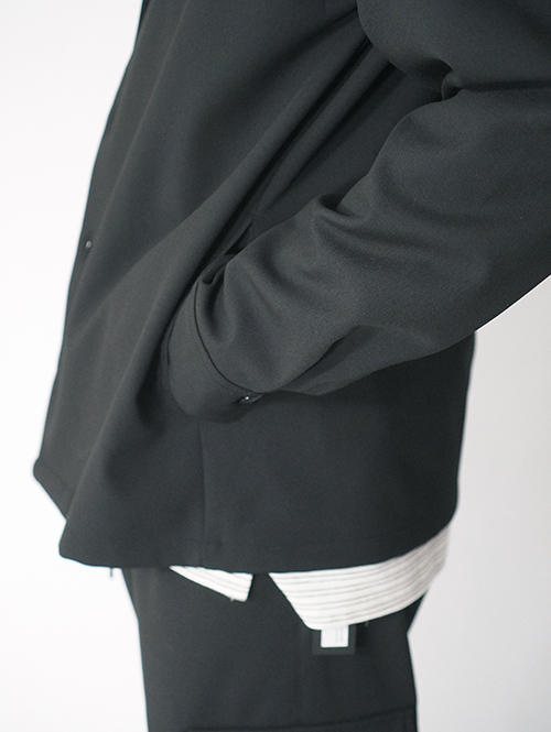 SALUTE HELM  |  LIM-Bless ダブルクロス 2way ストレッチ カーディガン シャツジャケット (56504) - Black