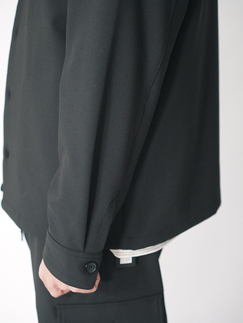 SALUTE HELM  |  LIM-Bless ダブルクロス 2way ストレッチ カーディガン シャツジャケット (56504) - Black