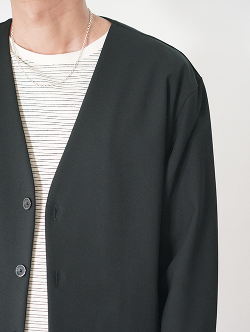 SALUTE HELM  |  LIM-Bless ダブルクロス 2way ストレッチ カーディガン シャツジャケット (56504) - Black