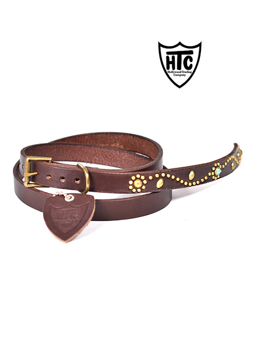 HTC Belt End Only #SN-33 Turquoise 075-Brown/Gold