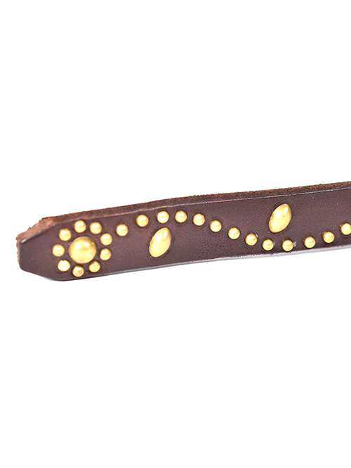 HTC Belt End Only #SN-33 Turquoise 075-Brown/Gold