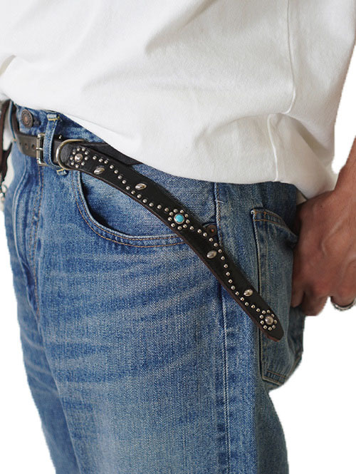 HTC Belt End Only #SN-33 Turquoise 075-Black/Silver