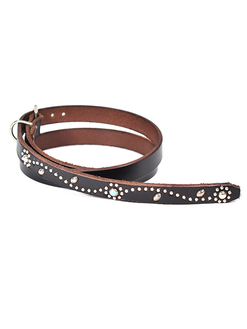 HTC Belt End Only #SN-33 Turquoise 075-Black/Silver