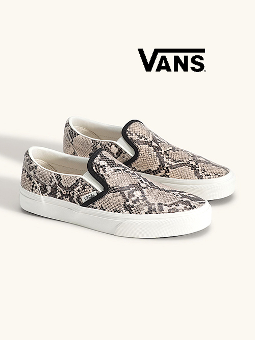Vans Classic Slip-On Shoe in Python Turtledove White