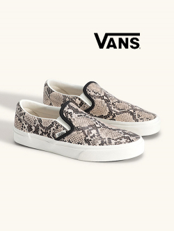 Vans Classic Slip-On Shoe in Python Turtledove White