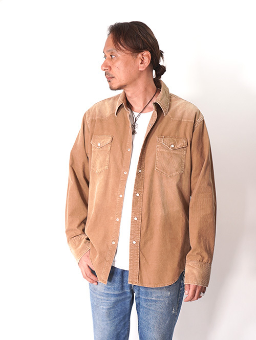 Wrangler  |  ウエスタンコーデュロイシャツ - Brown