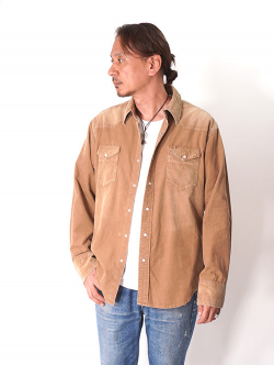 Wrangler  |  ウエスタンコーデュロイシャツ - Brown