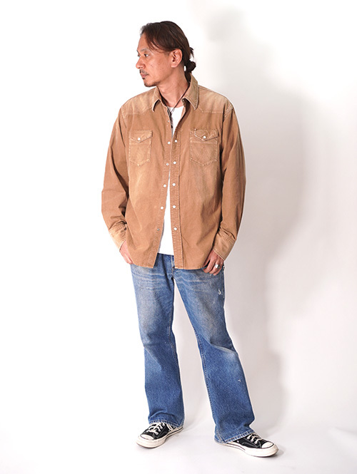 Wrangler  |  ウエスタンコーデュロイシャツ - Brown