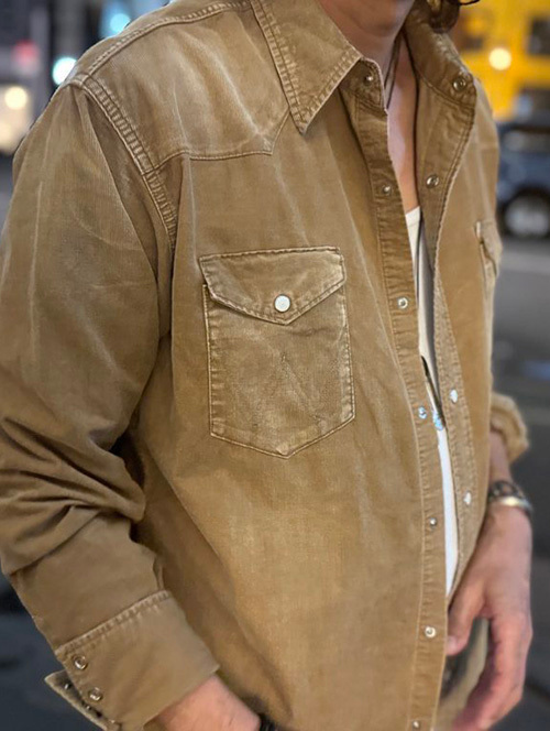 Wrangler  |  ウエスタンコーデュロイシャツ - Brown