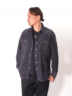 Wrangler  |  ウエスタンコーデュロイシャツ - Black