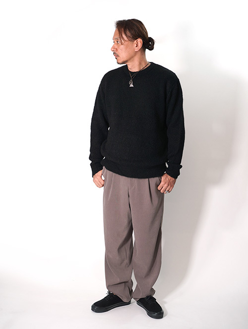 SALUTE HELM  |  Pe ピーチギャバ ワンタック ワイドパンツ (65507) - Khaki Beige