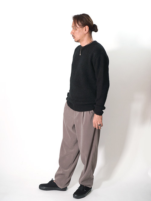 SALUTE HELM  |  Pe ピーチギャバ ワンタック ワイドパンツ (65507) - Khaki Beige