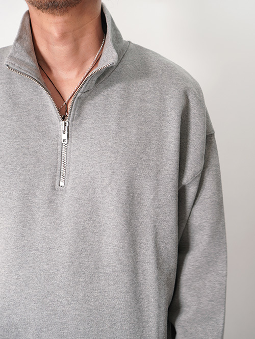 W.A.T.C STUDIO  |  Oversized boxy 1/4 Zip Sweater - H.Grey