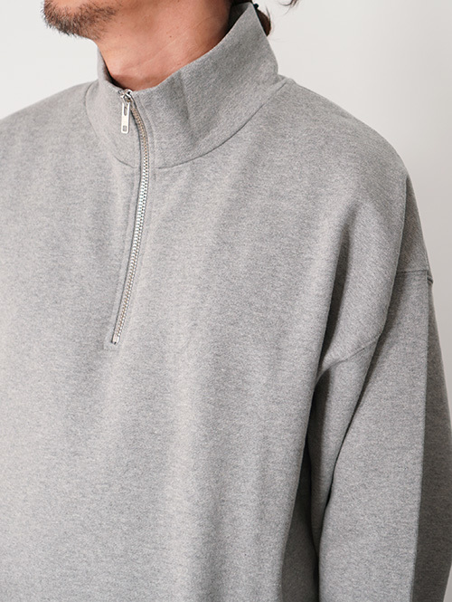 W.A.T.C STUDIO  |  Oversized boxy 1/4 Zip Sweater - H.Grey