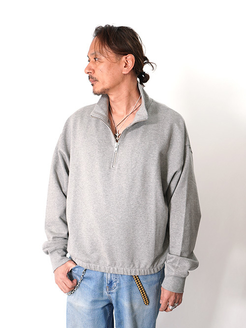 W.A.T.C STUDIO  |  Oversized boxy 1/4 Zip Sweater - H.Grey