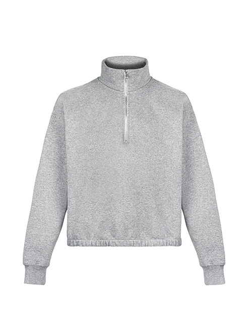 W.A.T.C STUDIO  |  Oversized boxy 1/4 Zip Sweater - H.Grey