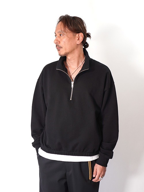 W.A.T.C STUDIO  |  Oversized boxy 1/4 Zip Sweater - Black