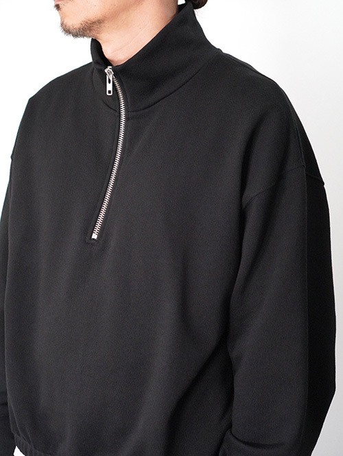 W.A.T.C STUDIO  |  Oversized boxy 1/4 Zip Sweater - Black