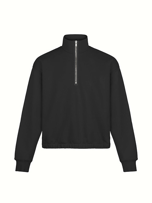 W.A.T.C STUDIO  |  Oversized boxy 1/4 Zip Sweater - Black